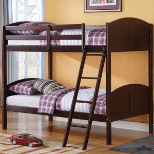 TT Bunkbed 057 - <br>Finish: Espresso<br><br>Available in White Finish<br><br>Dimensions: 78 L X 43 W X 65 H
