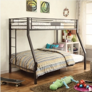 M Bunkbed 083 - Finish: Sandy Brown<br><br>Available in Twin XL/ Queen Bunk Bed<br><br>Slats System Included<br><br>Dimensions: 83