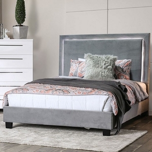 Full Bed 127 - Style Contemporary<br>
Color/Finish Gray. Upholstery Color Gray<br>
Material Flannelette. Frame Finish Espresso<br>
Product Dimension Twin Bed 82 1/2