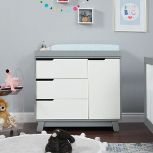 SD Baby 004 - Finish: Grey/White<br><br>Available in Grey, Washed Natural/White, Espresso/White, White & Black/Natural Walnut<br><br>Dimensions: 39.50 L x 19.25 W x 36.75 H