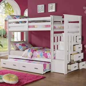 TT Bunkbed 003 - Finish: White<br><br>Available in Espresso & Grey<br><br>Dimensions: 97 L X 43 W X 68 H