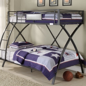 M Bunkbed 028 - Finish: Gunmetal Grey<br>Dimensions: 78.5 x 41 x 66.75H