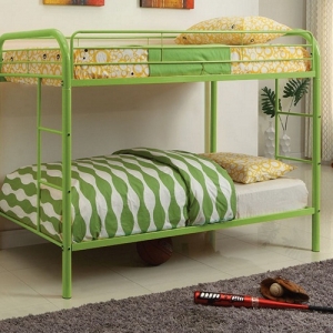 M Bunkbed 057 - Finish: Green<br>Upper Bed Clearance: 35H<br>Dimensions: 79
