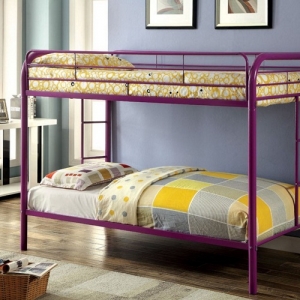 M Bunkbed 056 - Finish: Purple<br>Upper Bed Clearance: 35H<br>Dimensions: 79