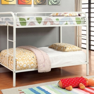 M Bunkbed 061 - Finish: White<br>Upper Bed Clearance: 35H<br>Dimensions: 79