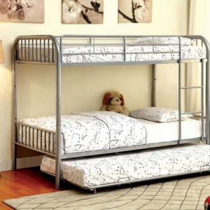 M Bunkbed 055 - Finish: Silver<br>DImensions: 79