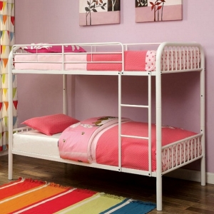 M Bunkbed 053 - Finish: White<br>Dimensions: 79