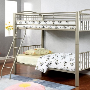 M Bunkbed 038 - Contemporary Style<br><br>Movable Ladder<br><br>Full Metal Construction<br><br>Bunks Convert Into Beds<br><br>