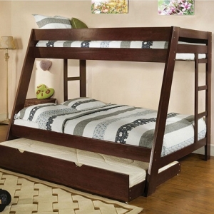 TF Bunkbed 053 - Finish: Dark Walnut<br><br>Dimensions: 76 1/2 L x 60 W x 61 H