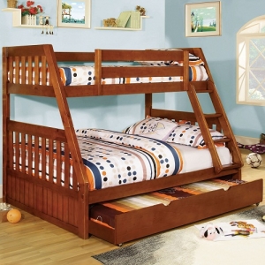 TF Bunkbed 034 - Finish: Oak<br><br>Dimensions: 78L x 56 3/4W x 66H