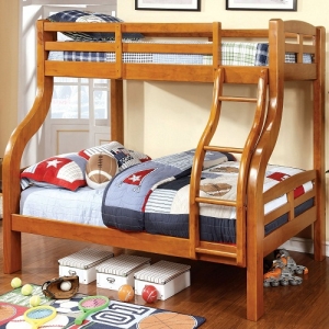 TF Bunkbed 043 - Finish: Oak<br><br>Available in Gray & Espresso<br><br>Dimensions: 80 3/8 L X 56 1/2 W X 70 5/8 H