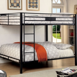 TQ Bunkbed 006 - Finish: Black<br><br>Available in Twin XL/Queen & Full/Queen<br><br>Dimensions: 82 5/8 L X 62 3/4 W X 65 H
