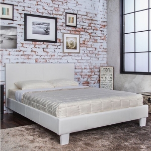 Full Bed 179 - Finish: White Leatherette<br><br>Available in Espresso, Gray, or Microfiber Gray<br><br>Dimensions: 80 1/2 L X 57 1/4 W X 39 1/2 H