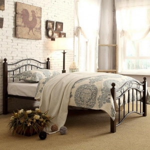 Item # A0024MB - Available in Twin Size and Full Size<br>Finish: Black & Brown Two-Tone <br>Dimensions: 42 x 79 x 35H