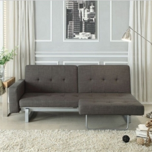 Item # 005FN Futon - Finish: Dark Grey<b><br>Dimensions:<br><br>Sofa: 80.75 x 35.5 x 31.5H<br><br>Bed: 70 x 62.25 x 13.5H