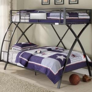 M Bunkbed 045 - Finish: Cool Gunmetal Grey Powder-coat<br>Dimensions: 78.5 x 56.75 x 66.75H