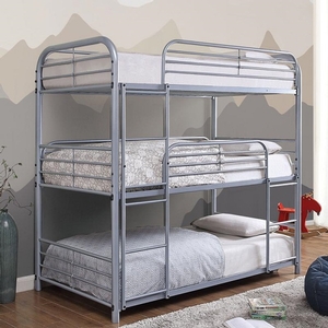 Item # A0327MBB - Style Transitional<br>
Color/Finish Silver<br>
Material Metal, others<br>
Product Dimension Twin/Twin/Twin Bunk Bed 78