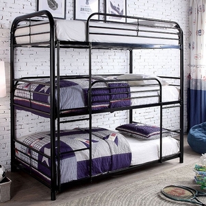Item # A0323MBB - Style Transitional<br>
Color/Finish Black,<br>
Materials Metal, others<br>
Product Dimension<br>
Twin/Twin/Twin Bunk Bed 78