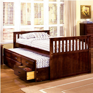 Twin Bed 017 - Finish: Cherry<br><br>Dimensions: 80 L X 44 W X 38 H