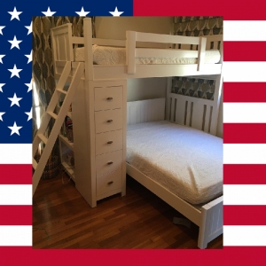 Item # US0036 Twin Modern bunk bed - Bottom Bed Optional<br><br>Made in USA<br><br>Durable & Super Strong<br><br>Available in 33 Different Color<br><br>Modifications Available<br><br>Different Knob & Drawer Front Options<br><br>Made to order<br><br>Available in Twin, Full & Queen Size