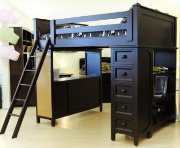 Item # LB079 - Spacesaver Loft Bed with Corkboard<br><br>Available in 32 different colors<br><br>Available in Twin Size or Full Size<br><br>Made in the USA