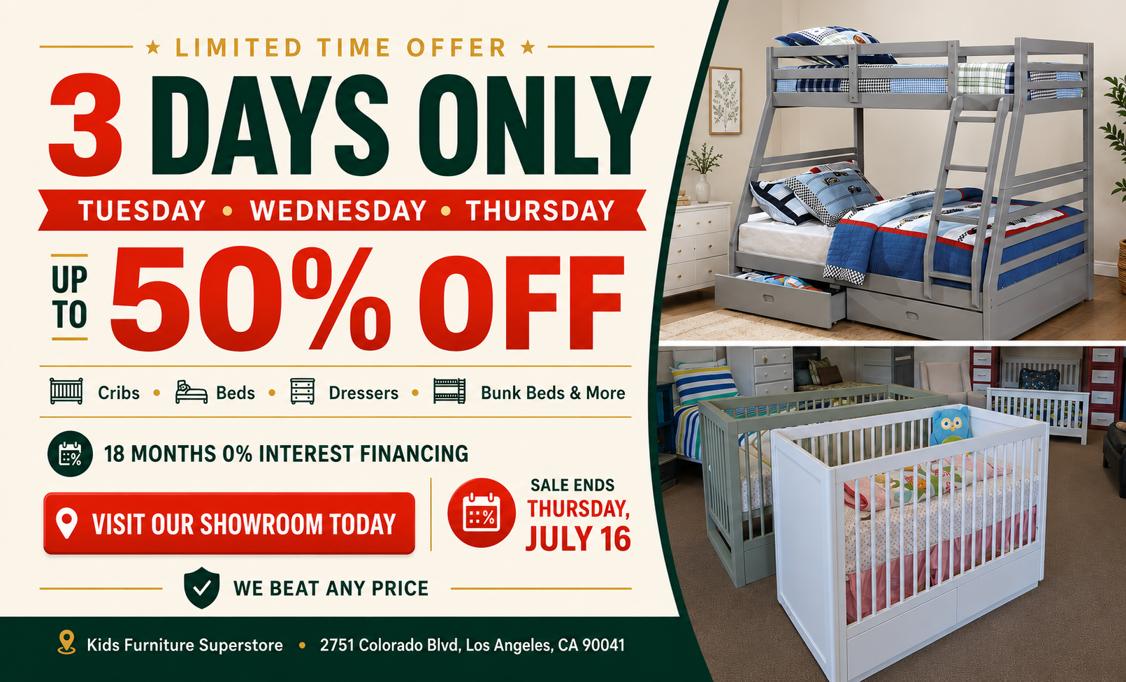 Kids Furniture Superstore Limited Time Event