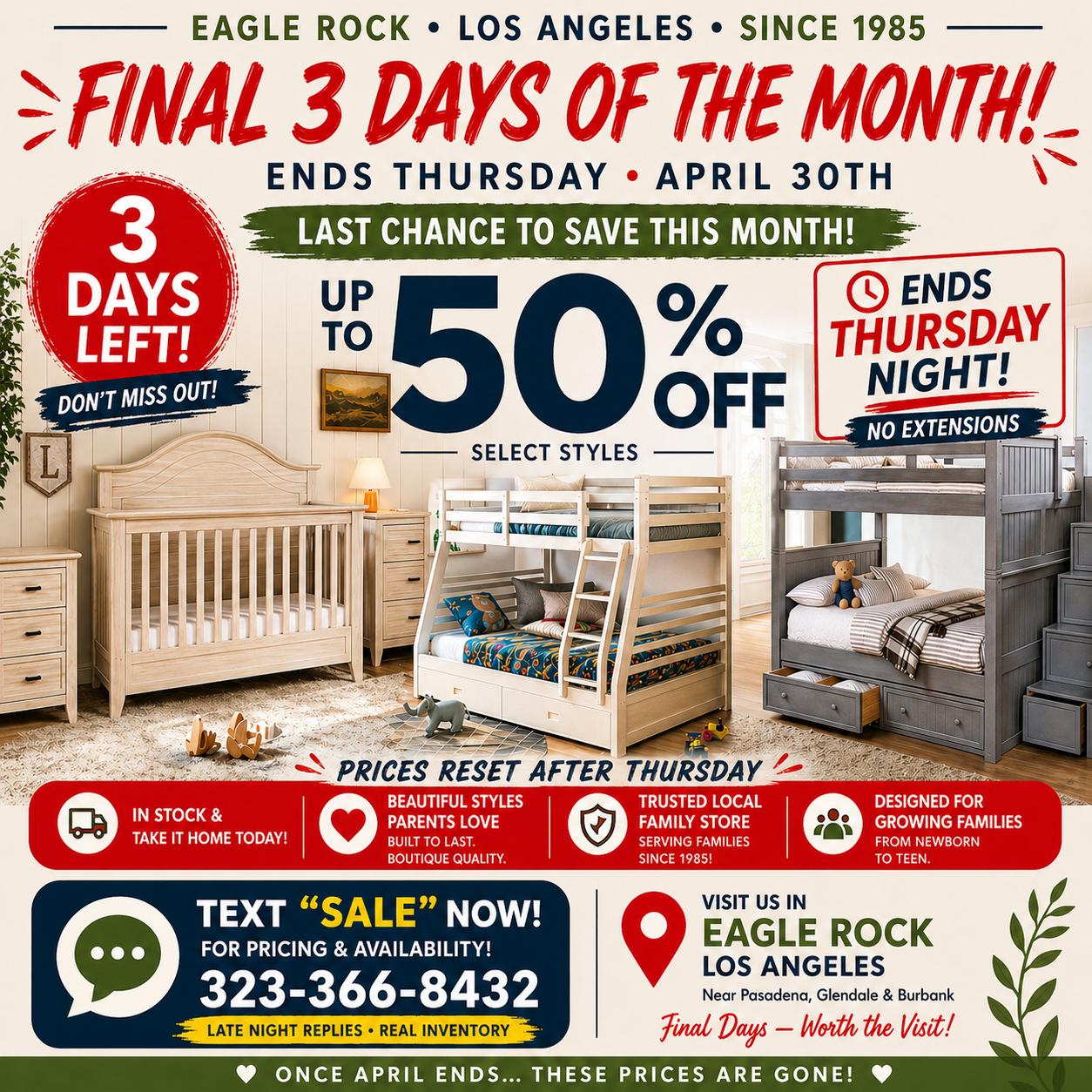 Kids Furniture Sale Los Angeles Bunk Beds Cribs Gliders Up to 50 Percent Off