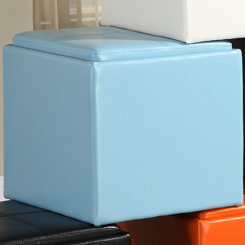 Item # 037SB Storage Cube Ottoman in Blue
