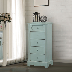 Item # 052CH Antique Style 5 Drawer Chest - Finish: Antique Teal<br><br>Dimensions: 24