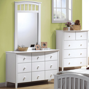 Item # A0075M - Finish: White<br><br>Available in Maple & Dark Walnut<br><br>*Dresser Sold Separately*<br><br>Dimensions: 30