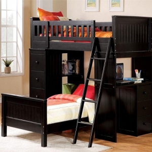 Item # A0291T - Finish: Black<br>Available in White Finish<br>Loft Bed Sold Separately<br>Dimensions: 76 x 42 x 24H