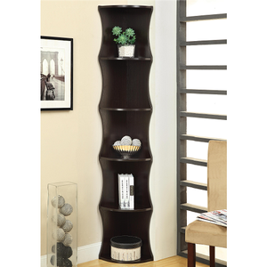 Item # 123BC Corner Shelf Bookcase - Finish: Cappuccino<br><br>Dimensions: 11.50