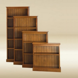 Item # 130BC Bookcase with Bead Board - Pecan Finish - Finish: Pecan<br><br>Available in Dark Pecan, White, Walnut, Birch and Blue Finish