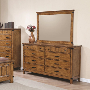 Item # 230DR 8 Drawer Rustic Dresser - Finish: Rustic Honey<br><br>Mirror Sold Separately<br><br>Dimensions: 66.25