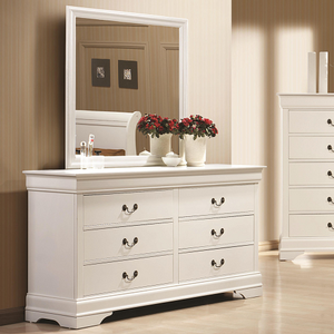 Item # 233DR 6 Drawer Dresser - Finish: White<br><br>Available in Cappuccino, White, Red Brown and Black Finishes<br><br>Dimensions: 61