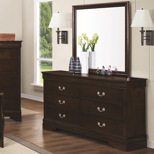 Item # 236DR 6 Drawer Dresser - Finish: Cappuccino<br><br>Available in Black Finish<br><br>Dimensions: 58.25