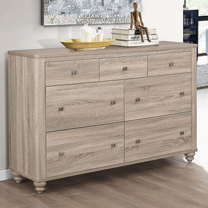 Item # 286DR - Finish: Natural Oak<br><br>7 Drawers<br><br>Mirror sold separately<br><br>Dimensions: 59.50W x 16.25D x 38H