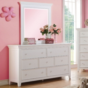 Item # 263DR Kaylen Collection 7 Drawer Dresser - Finish: White<br><br>Available in Cherry Oak<br><br>Dimensions: 58