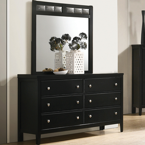 Item # 329DR - Finish: Black<br><br>Available in Cappuccino<br><br>Mirror Sold Separately<br><br>Dimensions: 56.25W x 15.25D x 38.75H