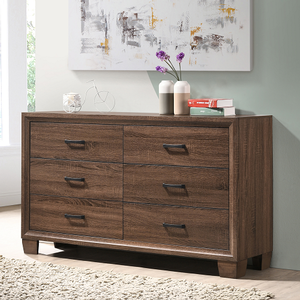 Item # 332DR - Finish: Medium Warm Brown<br><br>Available in Grey Oak / Black Finish<br><br>Mirror Sold Separately<br><br>Dimensions: 59W x 16.75D x 34.75H 