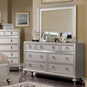 Item # 325DR Dresser - Finish: Silver<br><br>Available in Rose Gold finish<br><br>Mirror sold separately<br><br>Dimensions: 64L x 17W x 38H