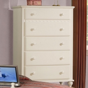 Item # 026CH Chest W/ 5 Drawers - Cottage home inspired design <br><br>Dovetail drawers and center glides create a sturdy drawer unit <br><br>case pieces have wood knobs finished eggshell <br><br>