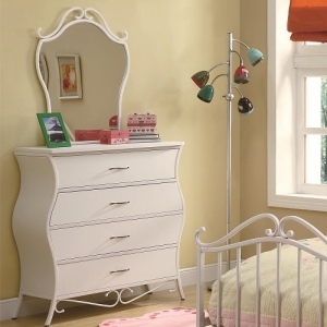 Item # A0070M - Finish: White Metal<br>*Dresser Sold Separately*<br>Dimensions: 25W x 1.25D x 32.25H 
