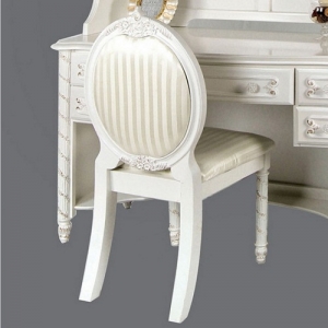 Item # 002CHR Pearl White Desk Chair - This matching chair has decorative front legs, fabric seat and back, and Pearl White finish.