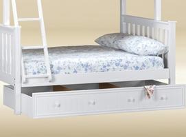 CUBT-BB-W Twin Trundle/Storage Combo in White