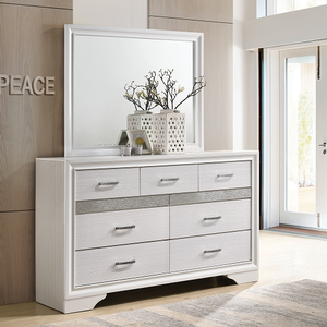 Item # A0006M - Finish: White<br><br>Available in Black Finish<br><br>Dresser Sold Separately<br><br>Dimensions: 46.50W x 1D x 36.50H