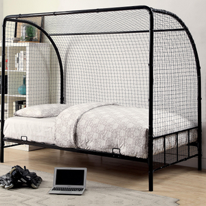 Item # A0011B - Twin Soccer Bed<br>Available in Full Size<br>Metal Finish: Black<br>Available in White<br>Dimensions: 78W x 41.25D x 69.25H